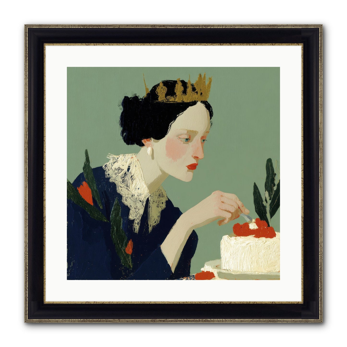 Ruled With Sweetness Framed Print - Black & Gold 20x20
