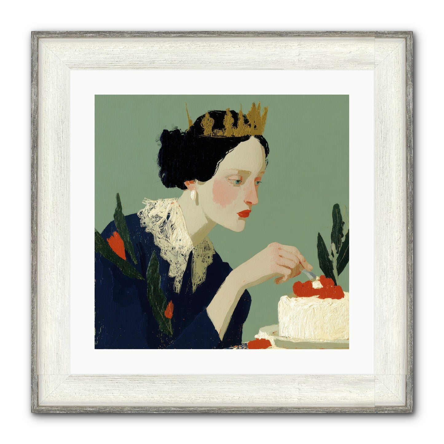 Ruled With Sweetness Framed Print - Driftwood White 20x20