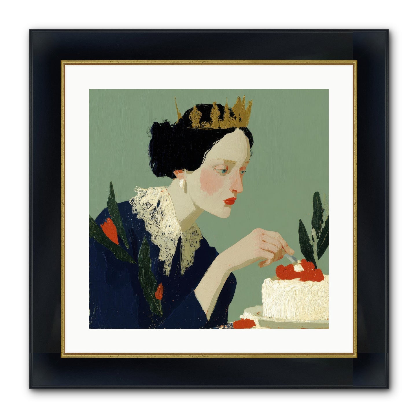 Ruled With Sweetness Framed Print - Wide Black w/Gold 20x20