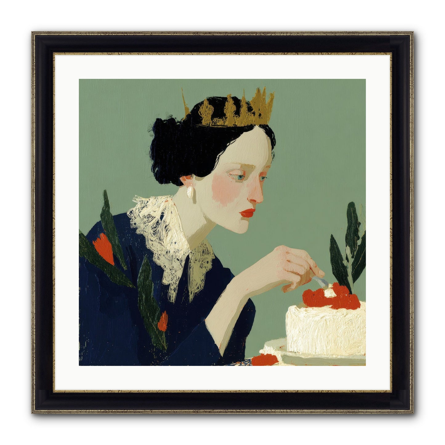 Ruled With Sweetness Framed Print - Black & Gold 24x24