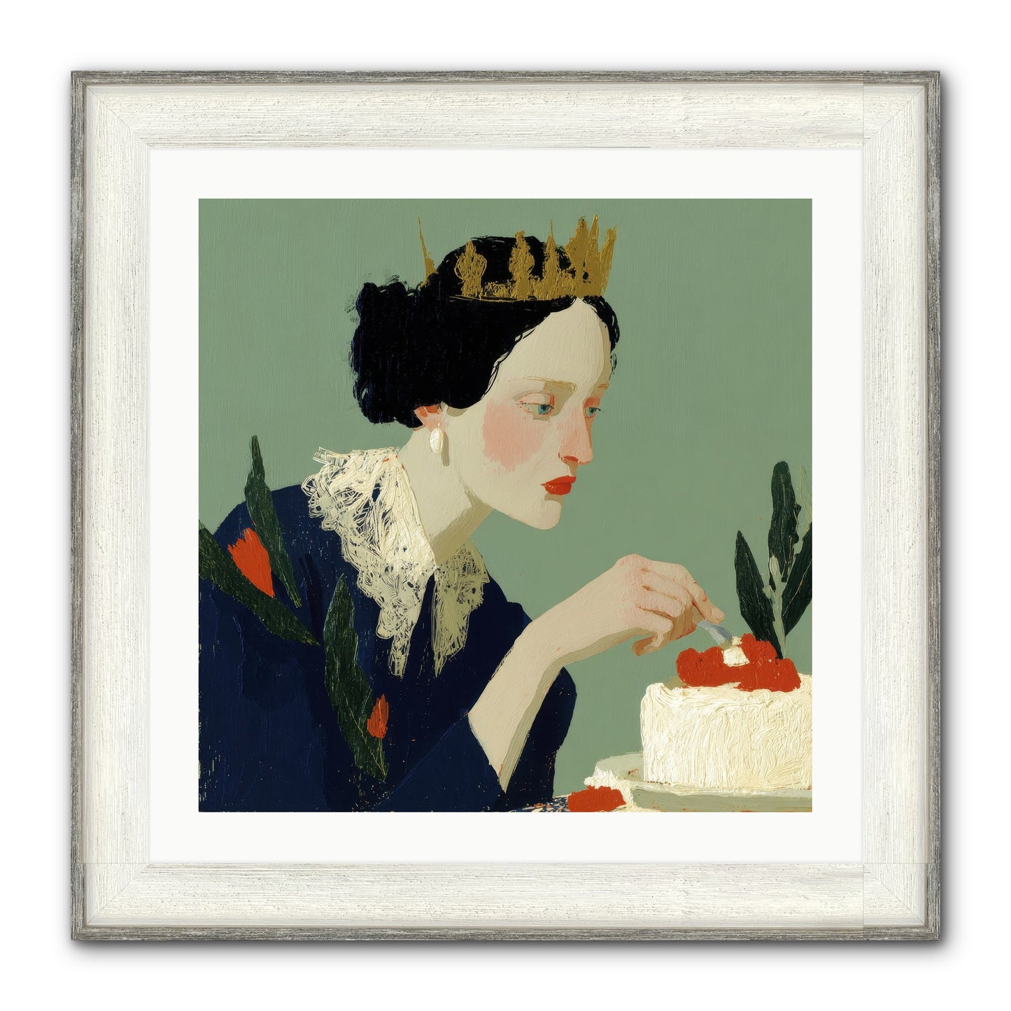 Ruled With Sweetness Framed Print - Driftwood White 24x24