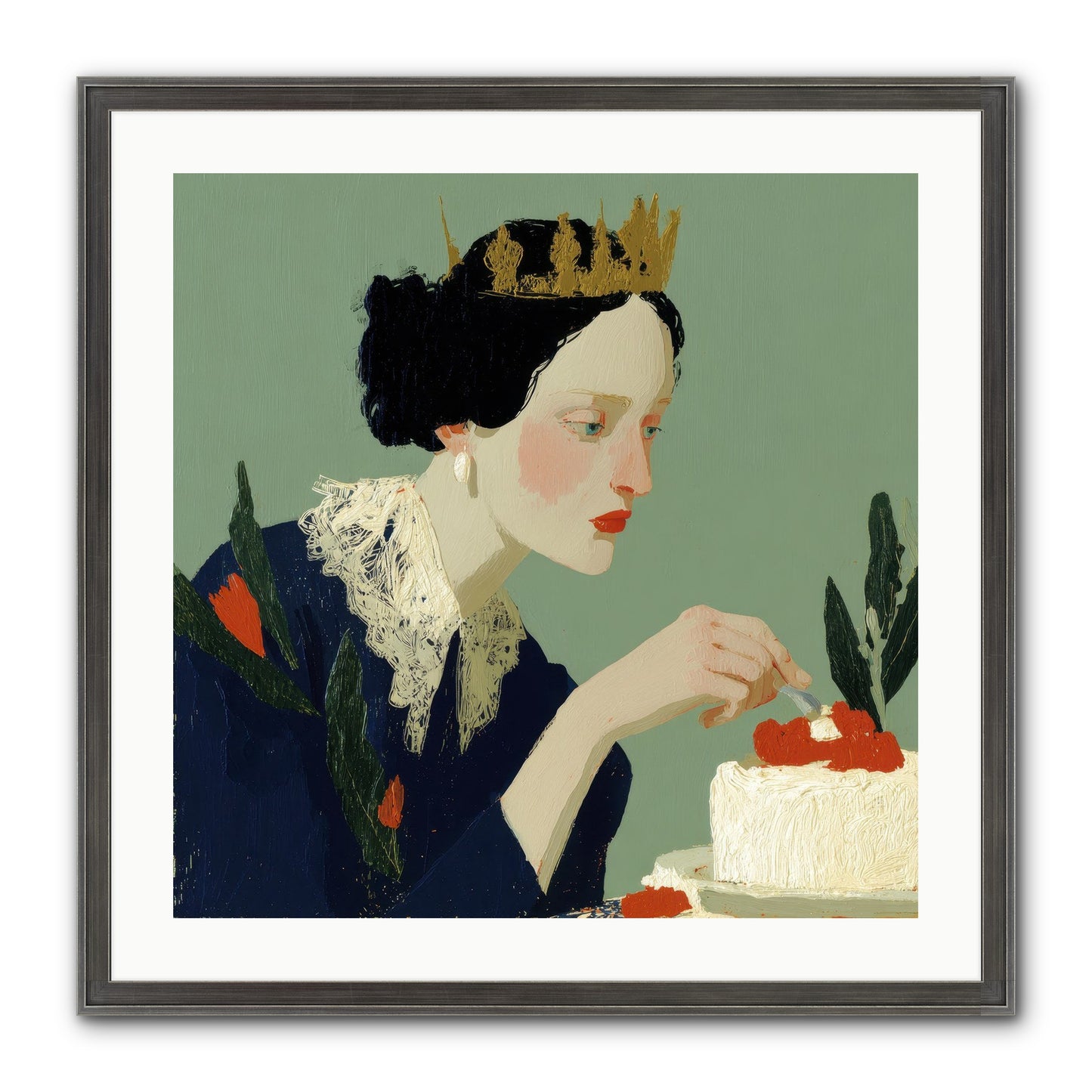 Ruled With Sweetness Framed Print - Slimwoods Black/Silver 24x24