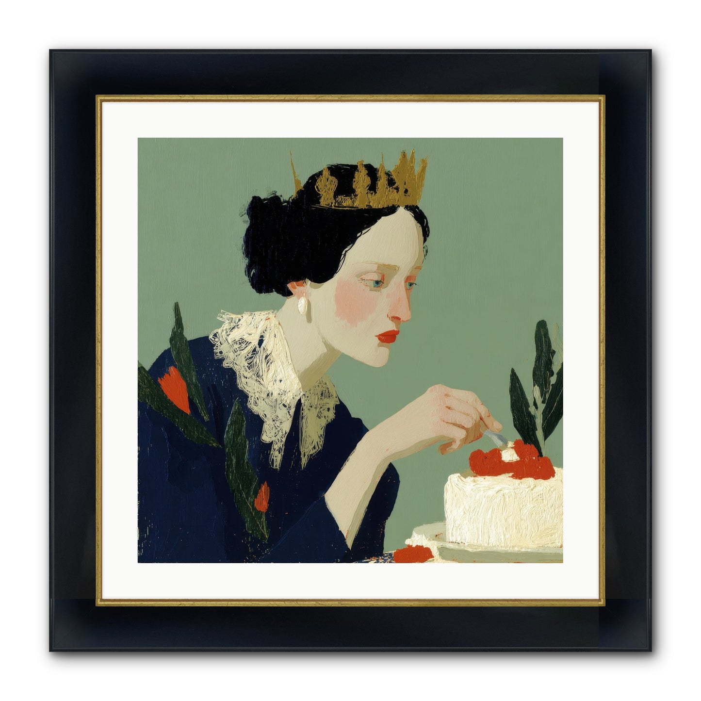 Ruled With Sweetness Framed Print - Wide Black w/Gold 24x24