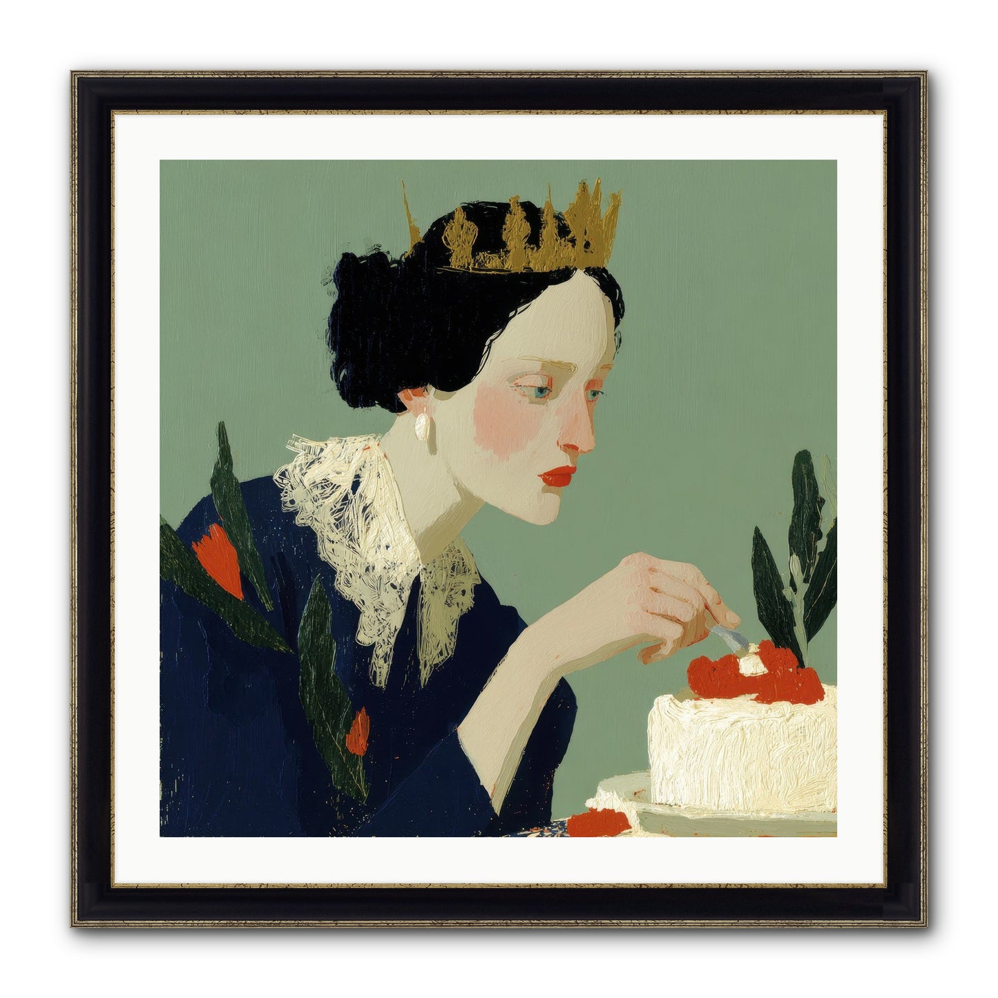 Ruled With Sweetness Framed Print - Black & Gold 30x30