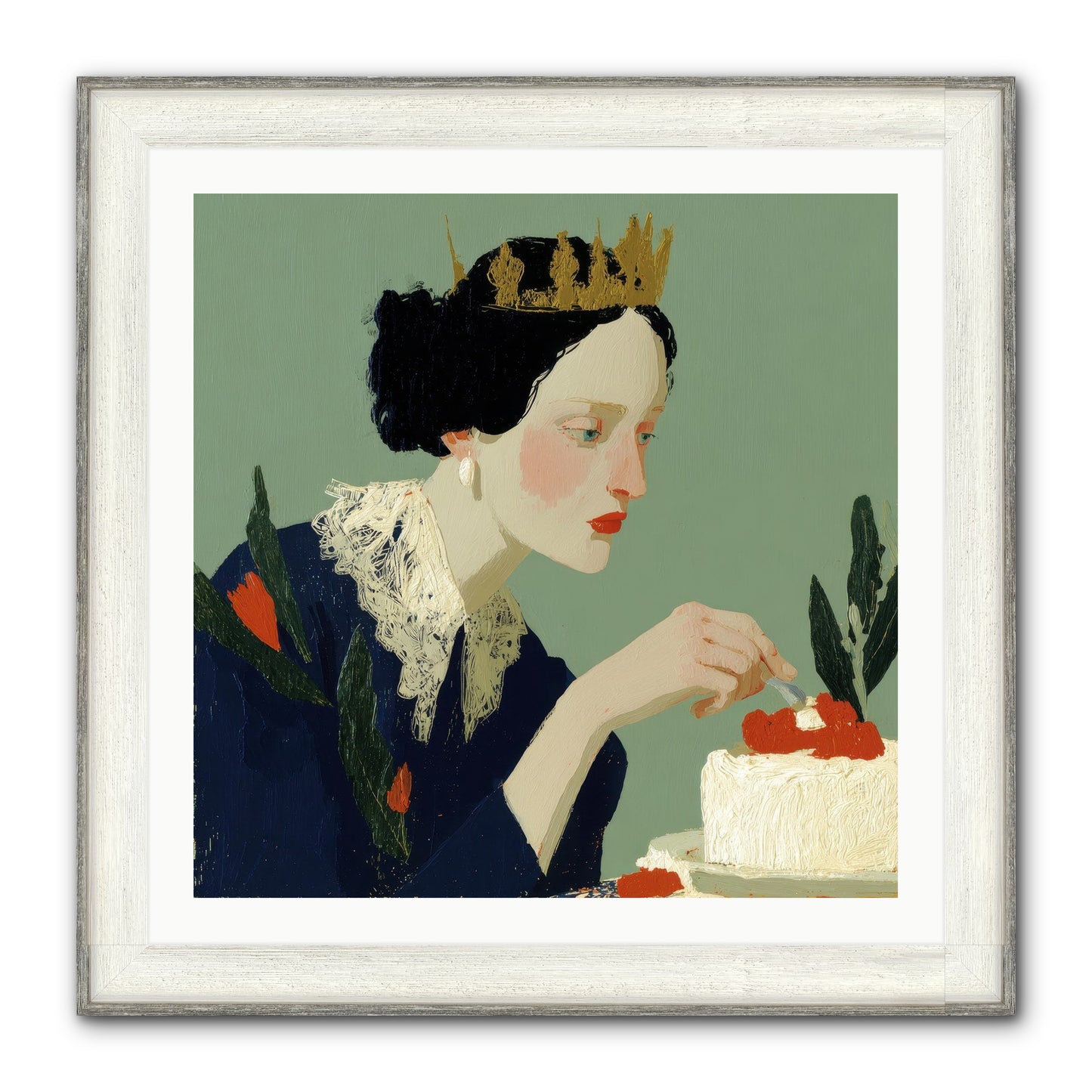 Ruled With Sweetness Framed Print - Driftwood White 30x30
