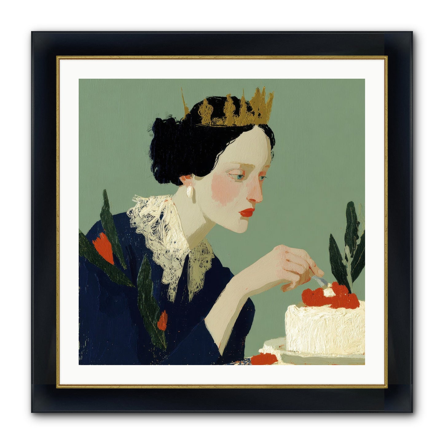 Ruled With Sweetness Framed Print - Wide Black w/Gold 30x30