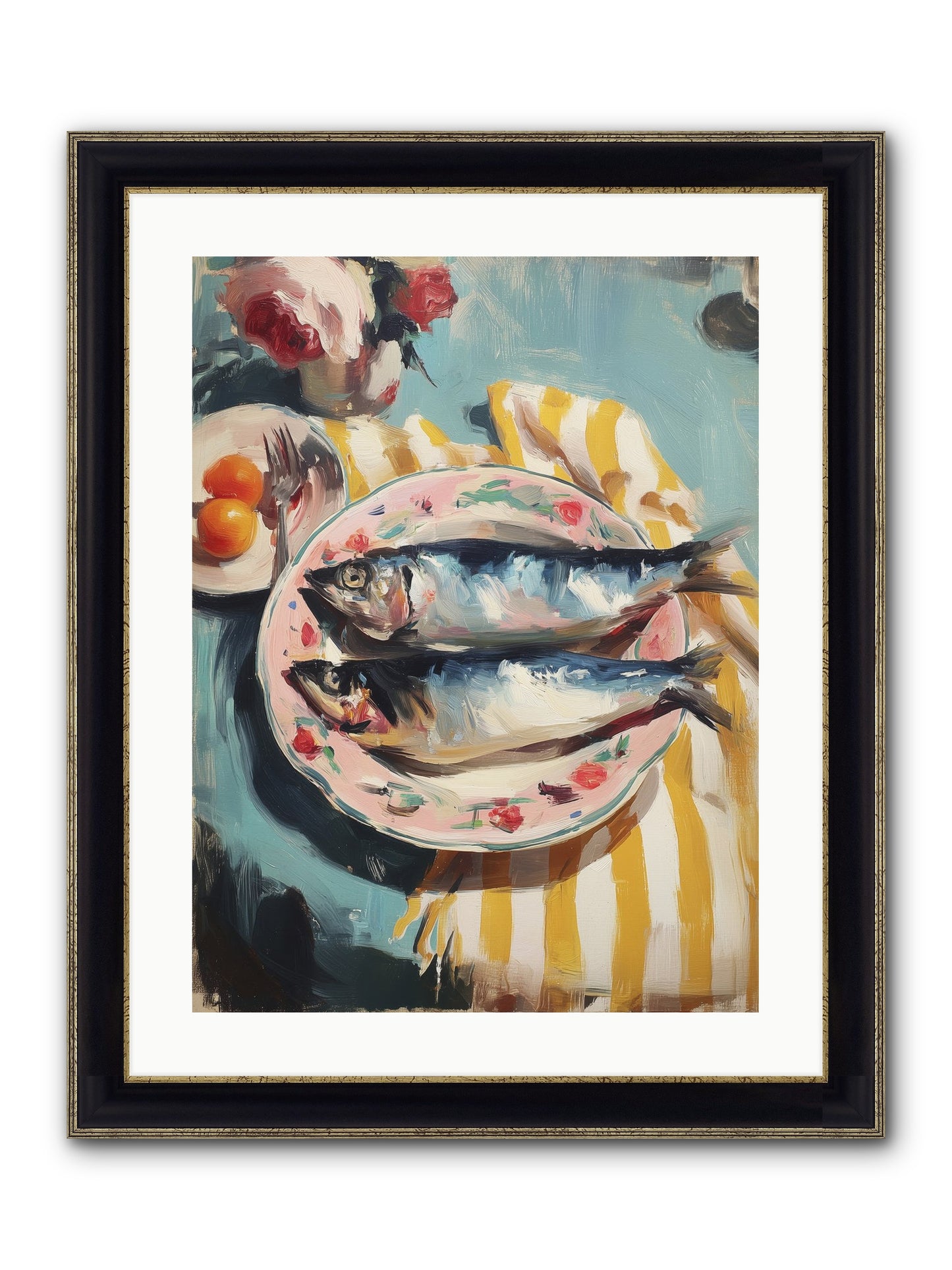 Rural France Framed Print - Black & Gold 18x24