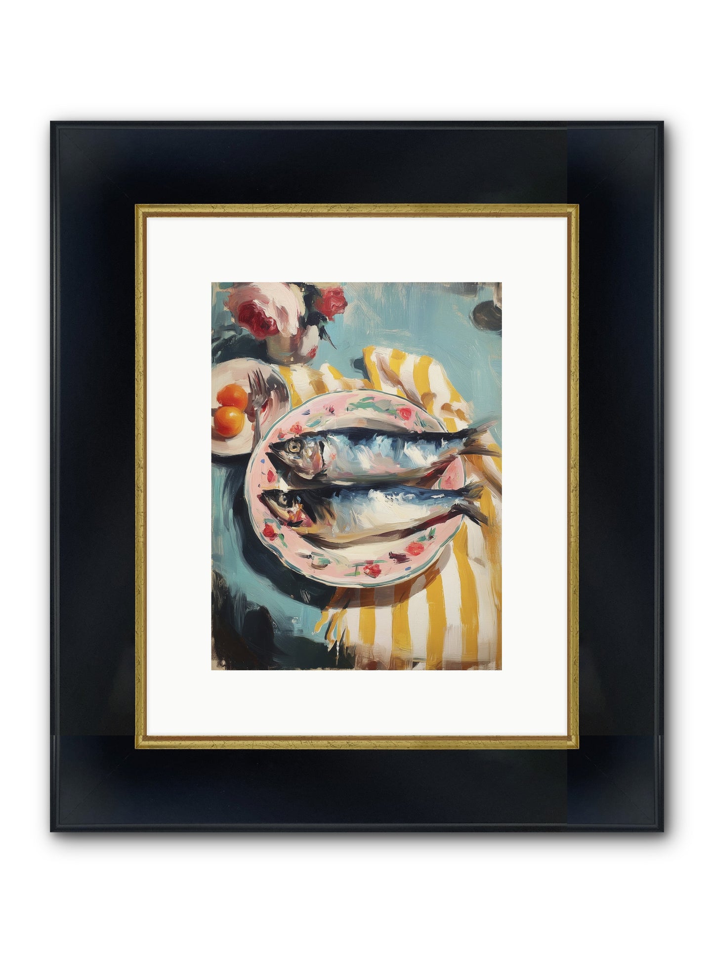 Rural France Framed Print - Wide Black w/Gold 9x12