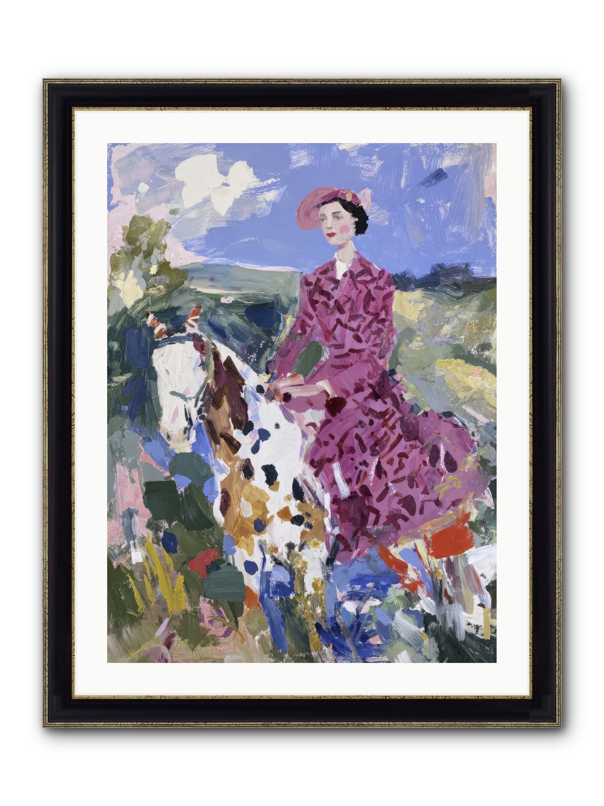 Rural Routes Framed Print - Black & Gold 24x32