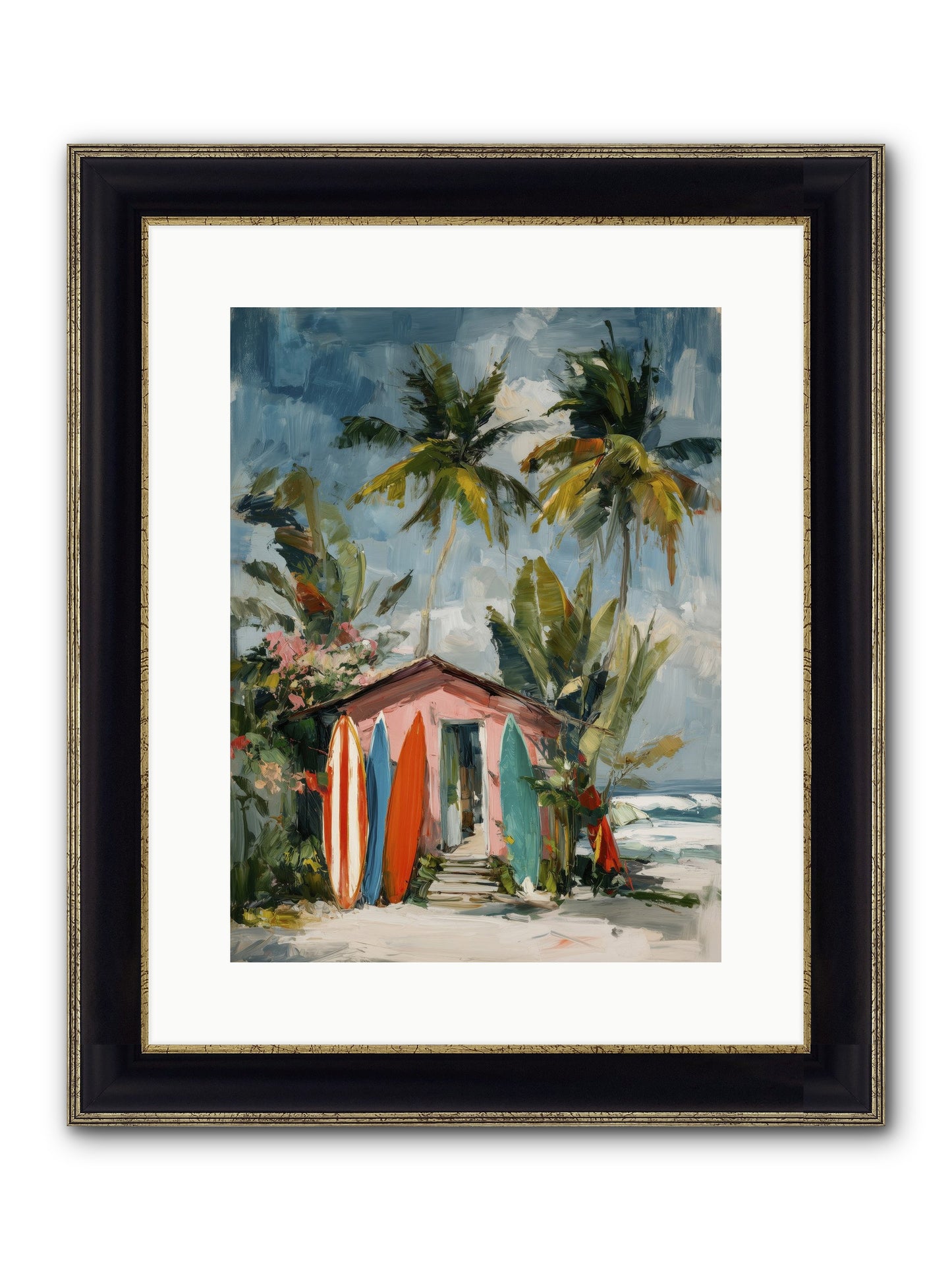 Rustic Refuge Framed Print - Black & Gold 12x16