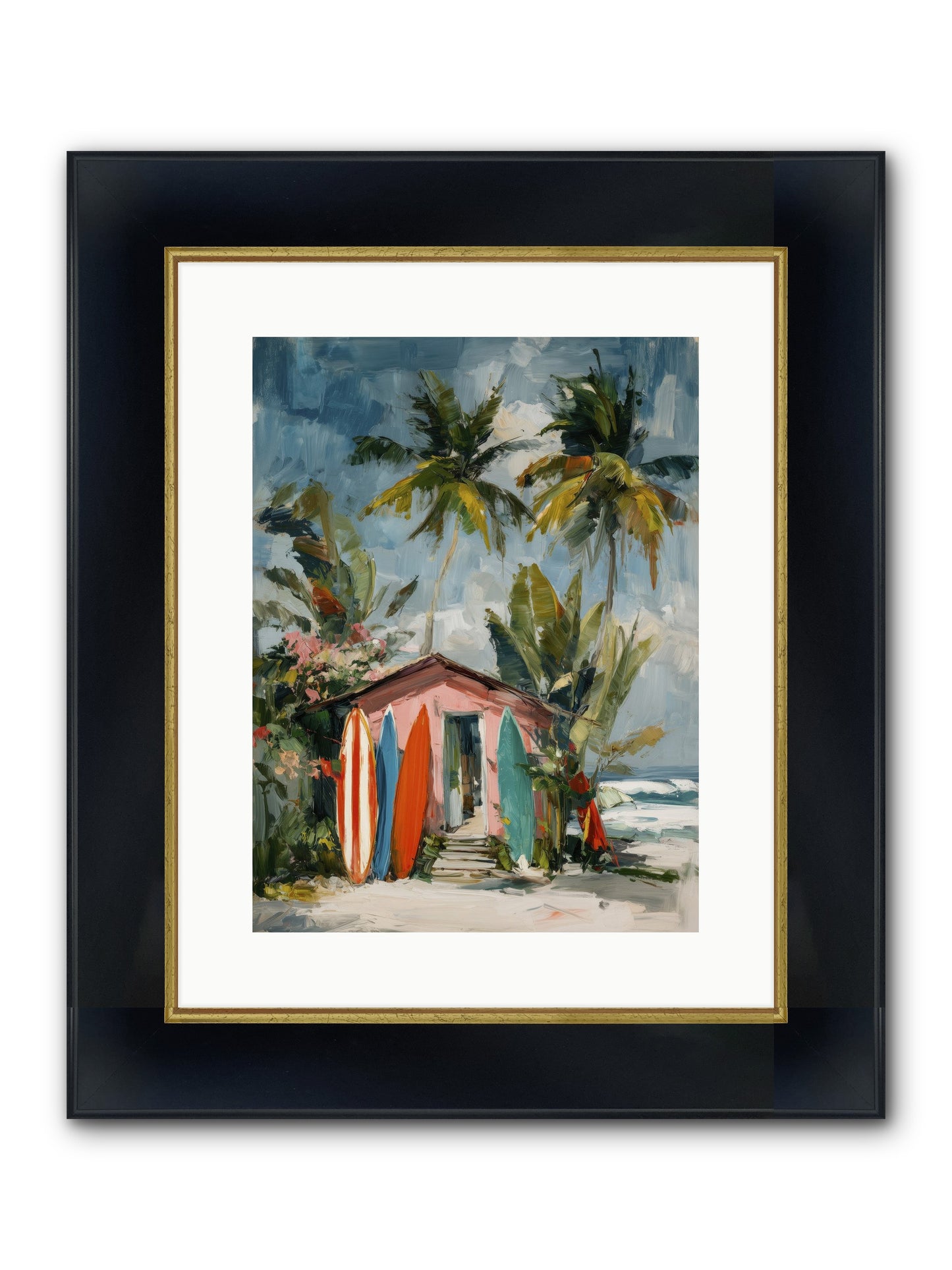 Rustic Refuge Framed Print - Wide Black w/Gold 12x16