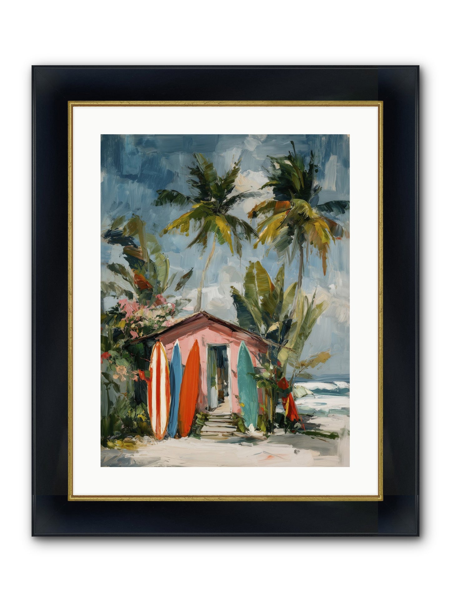 Rustic Refuge Framed Print - Wide Black w/Gold 18x24