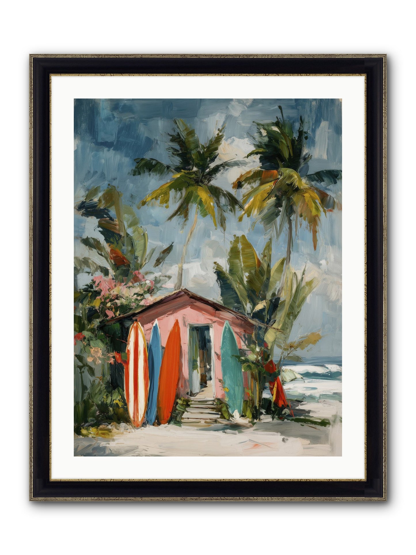Rustic Refuge Framed Print - Black & Gold 24x32