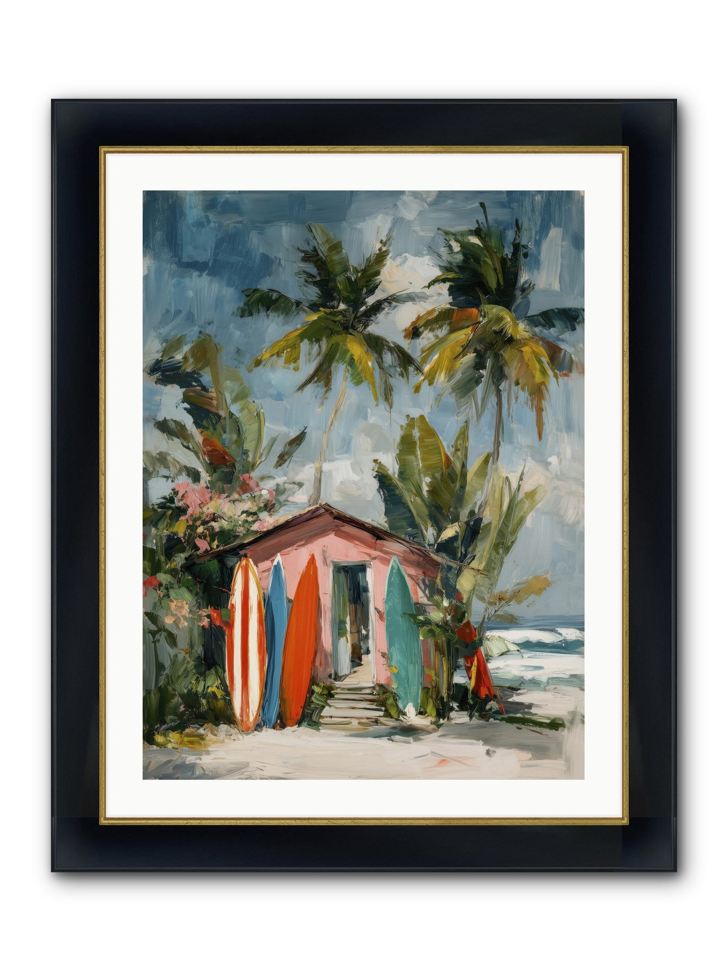 Rustic Refuge Framed Print - Wide Black w/Gold 24x32
