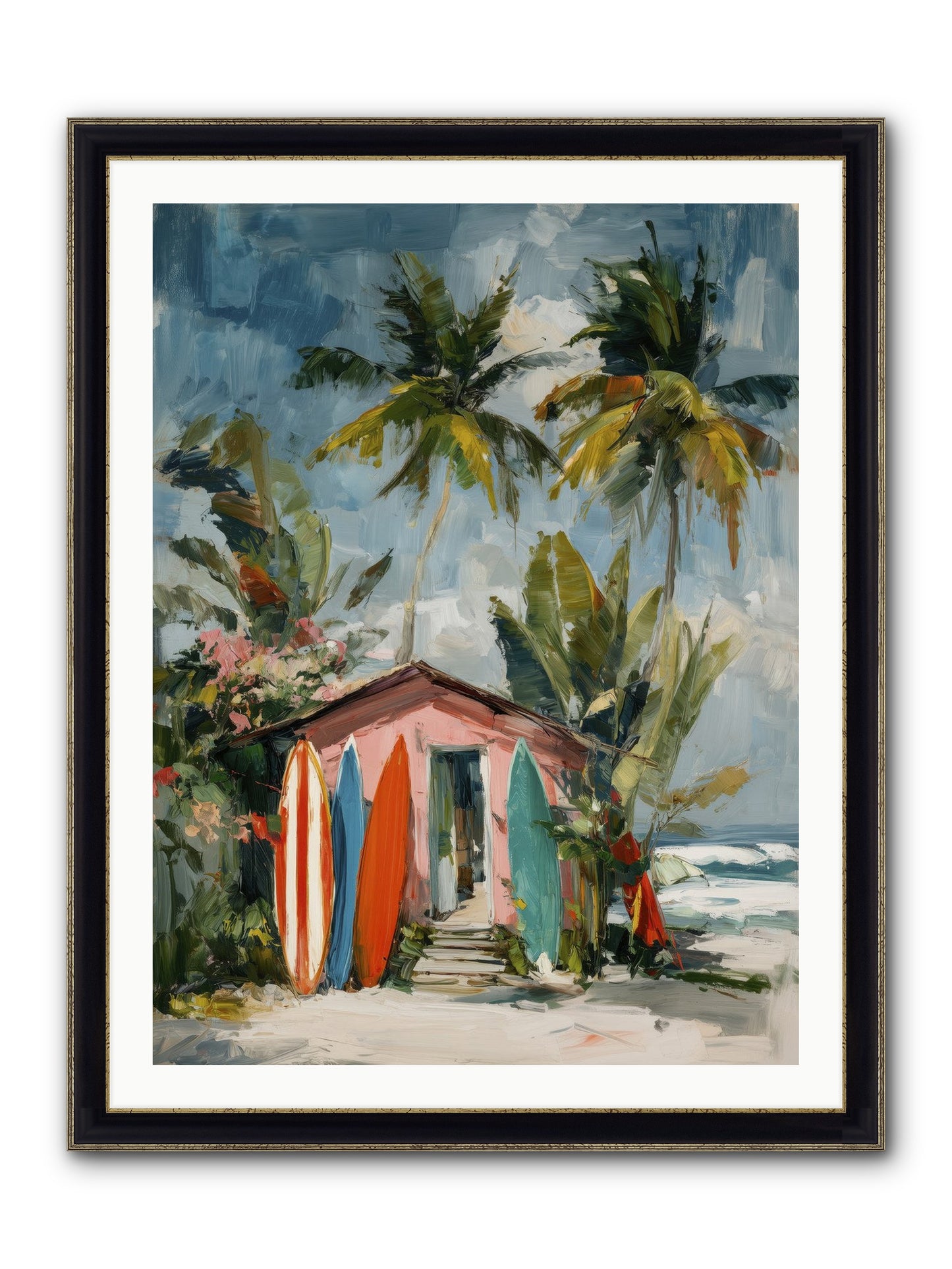 Rustic Refuge Framed Print - Black & Gold 30x40