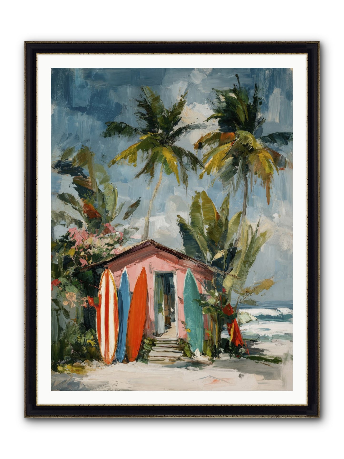 Rustic Refuge Framed Print - Black & Gold 36x48