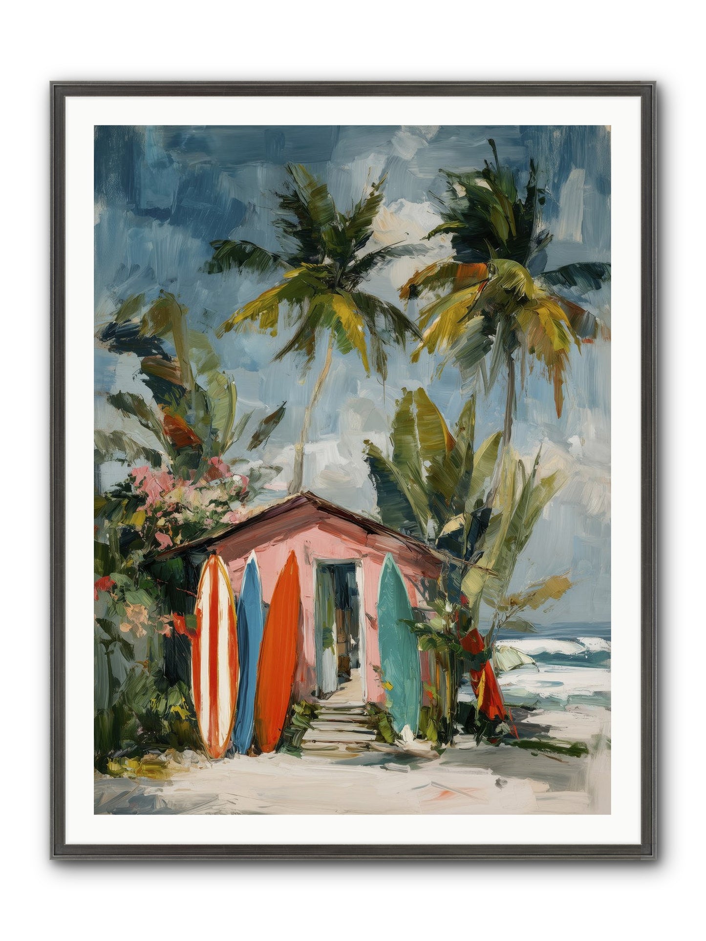 Rustic Refuge Framed Print - Slimwoods Black/Silver 36x48