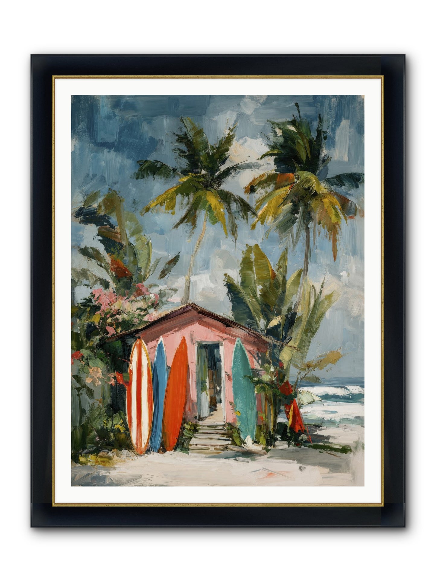Rustic Refuge Framed Print - Wide Black w/Gold 36x48