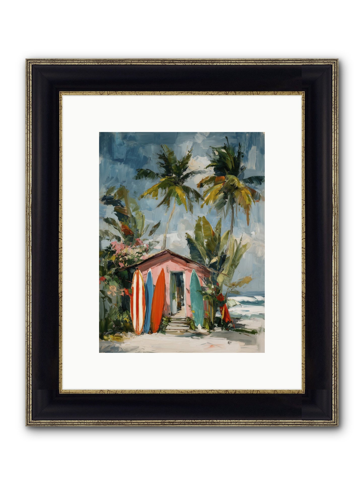 Rustic Refuge Framed Print - Black & Gold 9x12