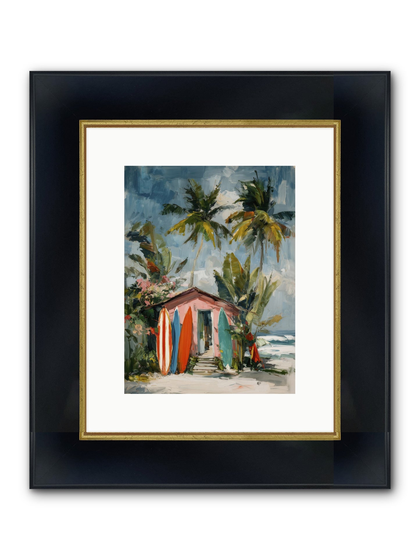 Rustic Refuge Framed Print - Wide Black w/Gold 9x12