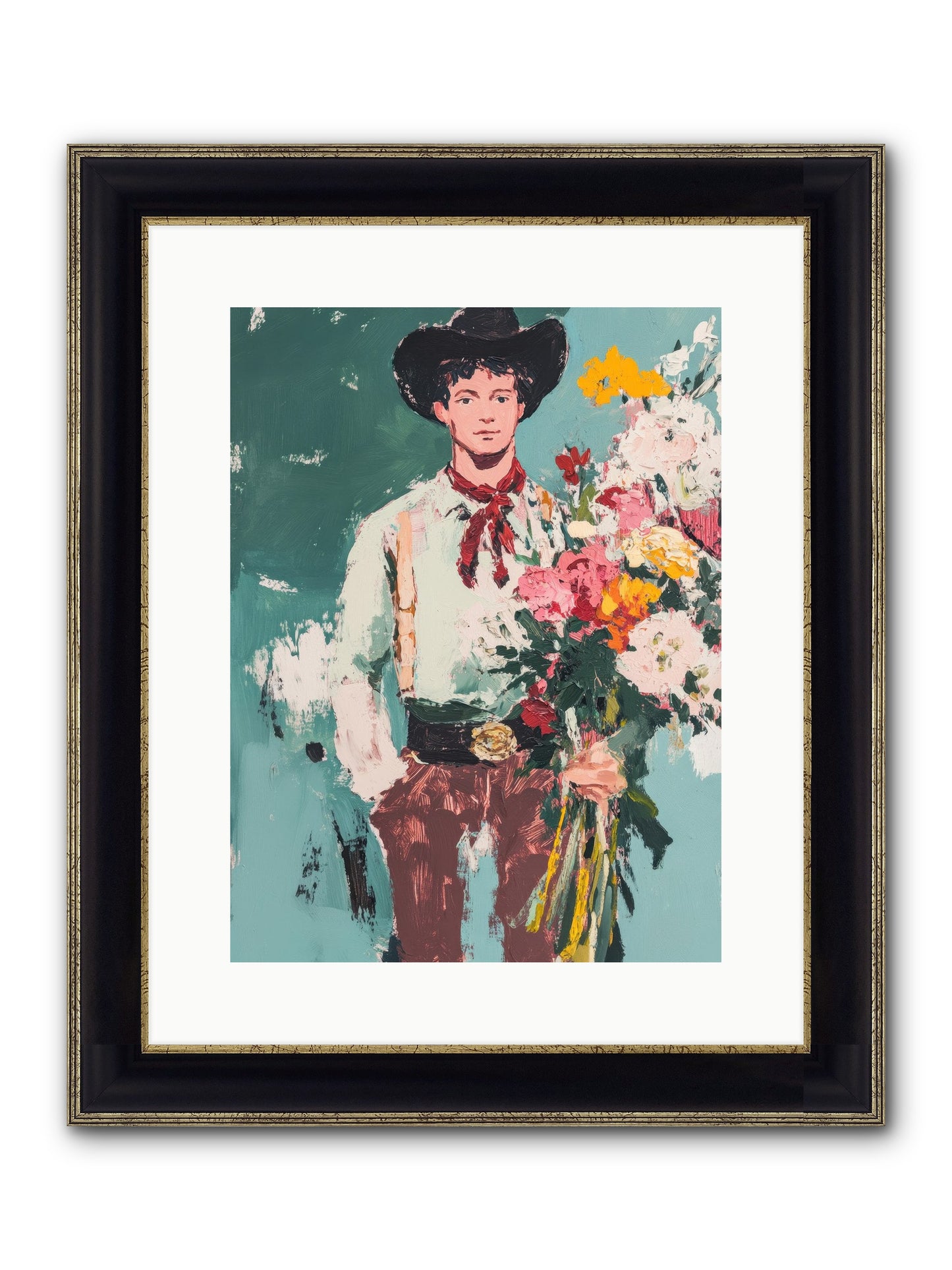Rustic Renaissance Framed Print - Black & Gold 12x16