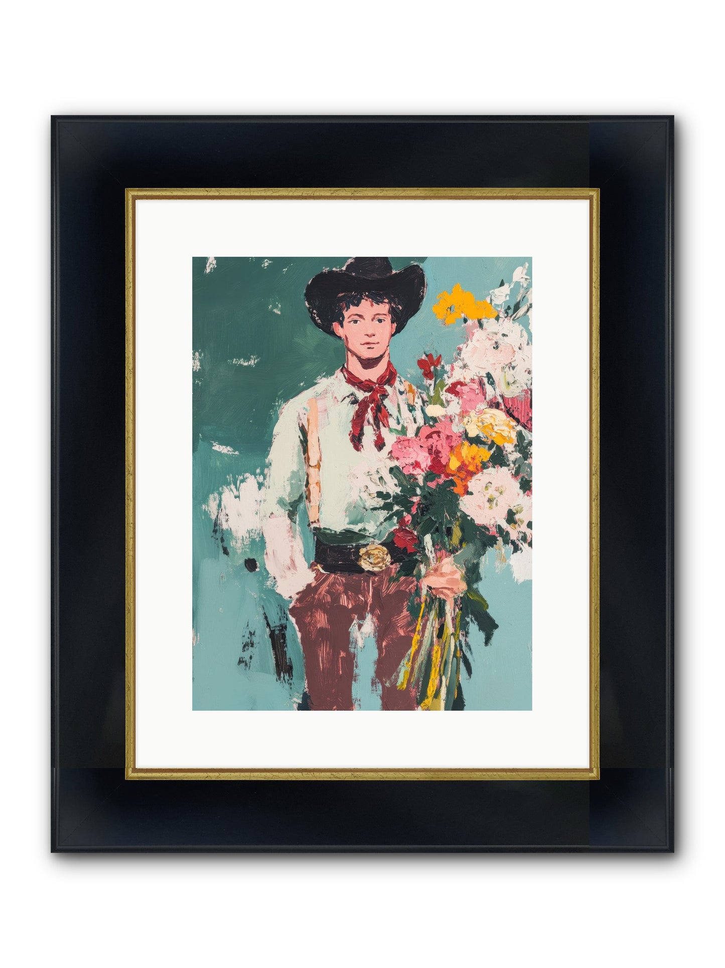 Rustic Renaissance Framed Print - Wide Black w/Gold 12x16