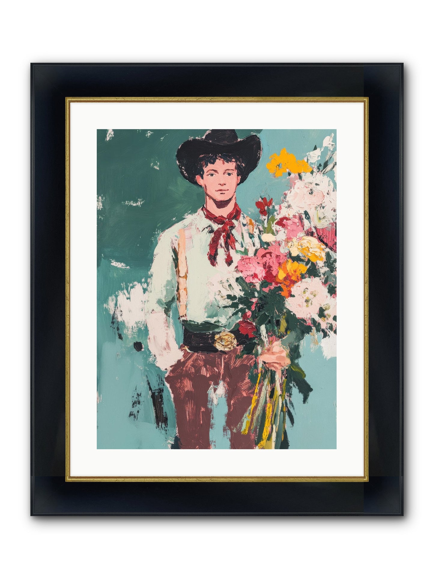 Rustic Renaissance Framed Print - Wide Black w/Gold 18x24