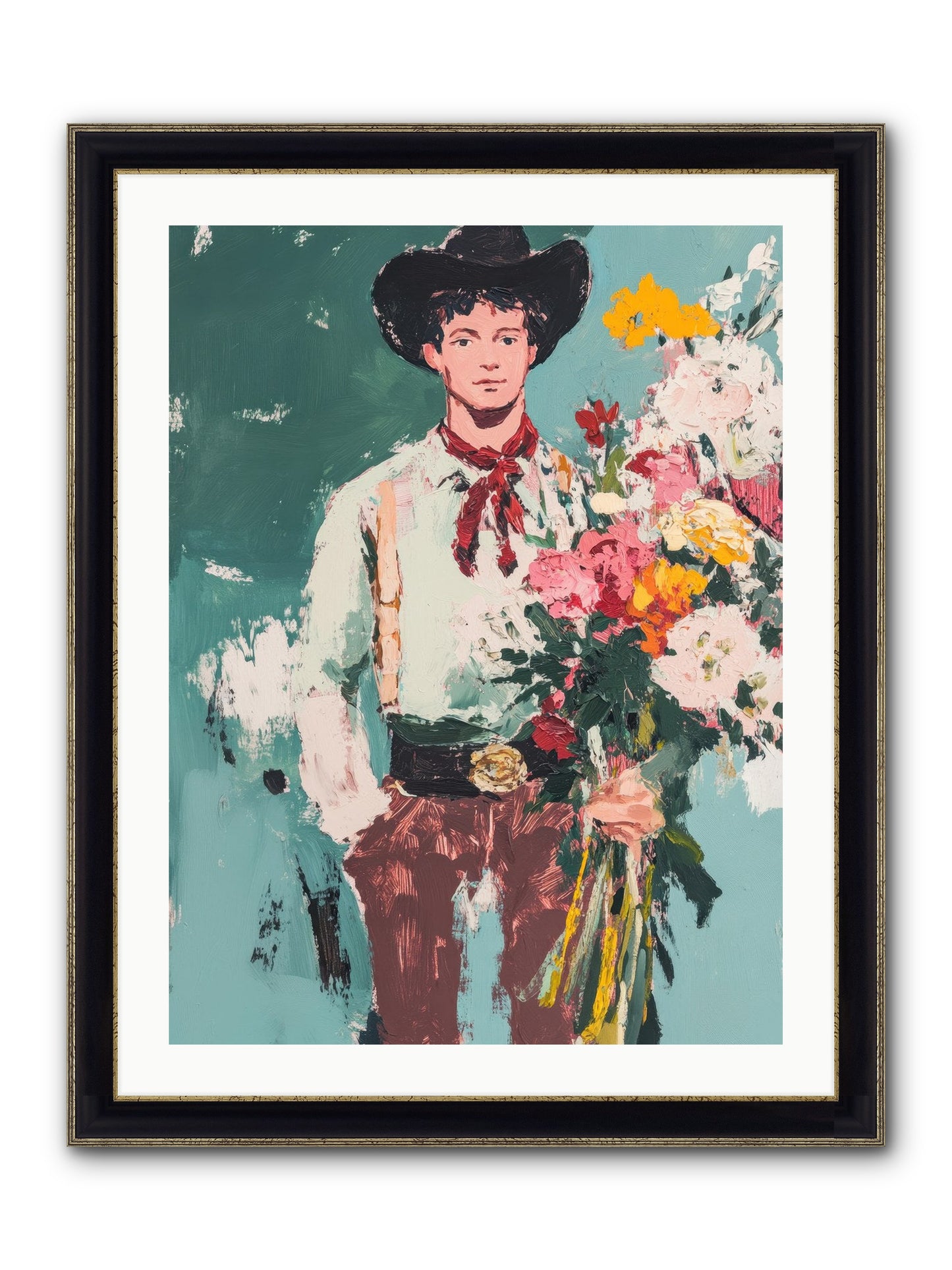 Rustic Renaissance Framed Print - Black & Gold 24x32