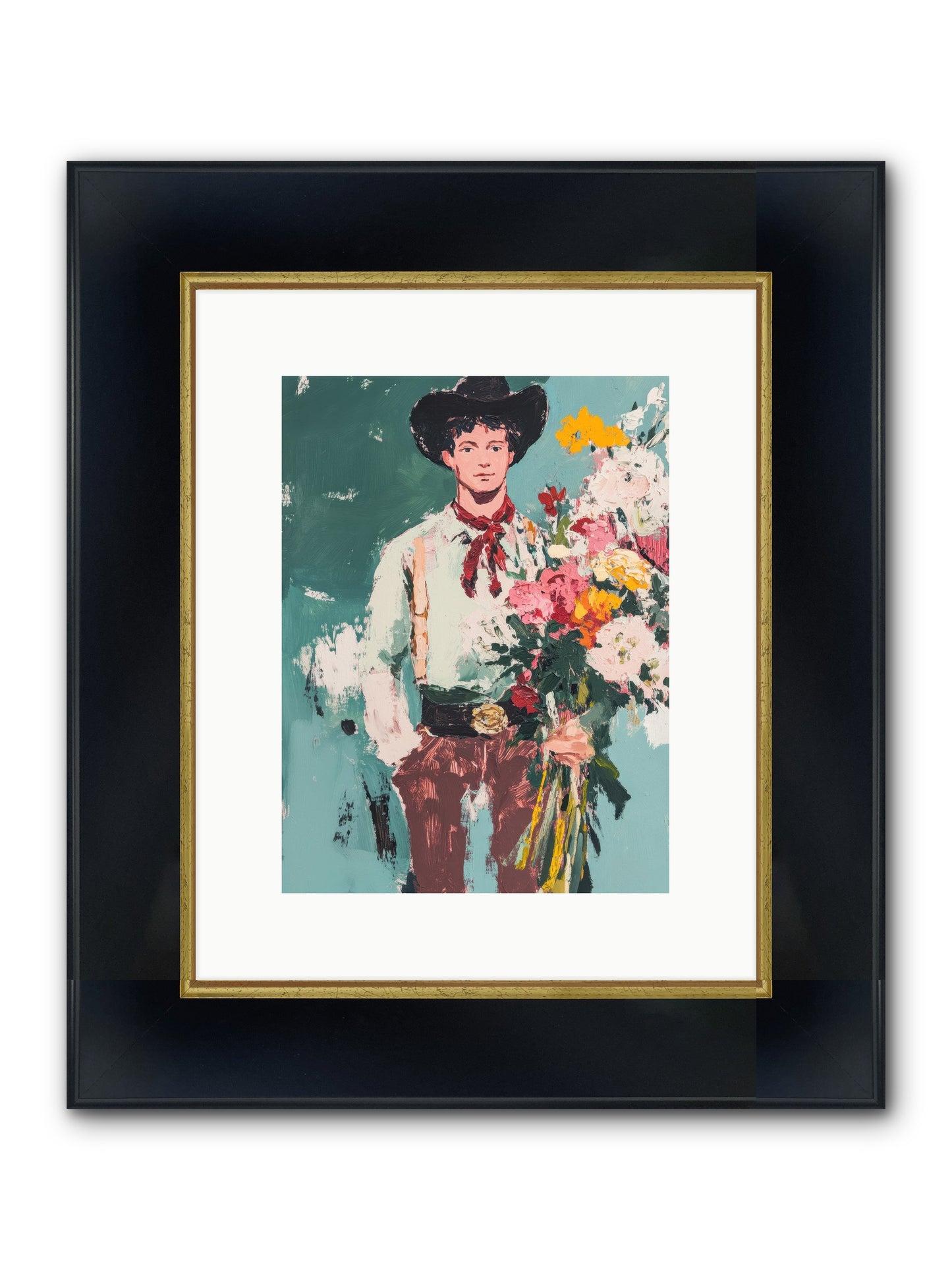 Rustic Renaissance Framed Print - Wide Black w/Gold 9x12