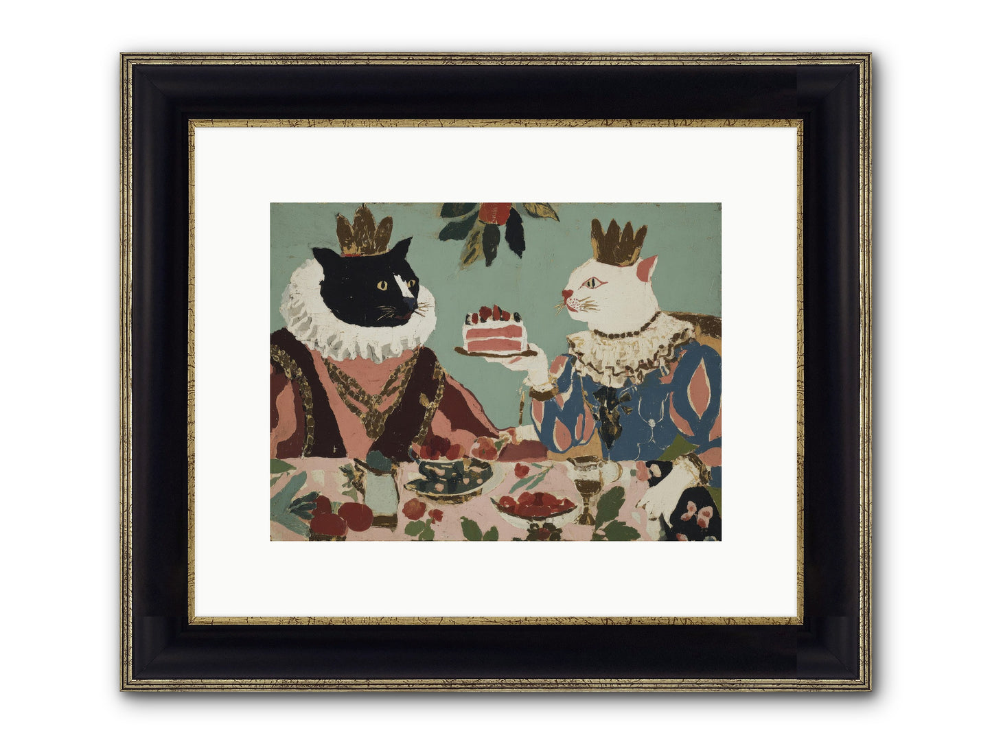 Séance At The Conservatory Framed Print - Black & Gold 12x9