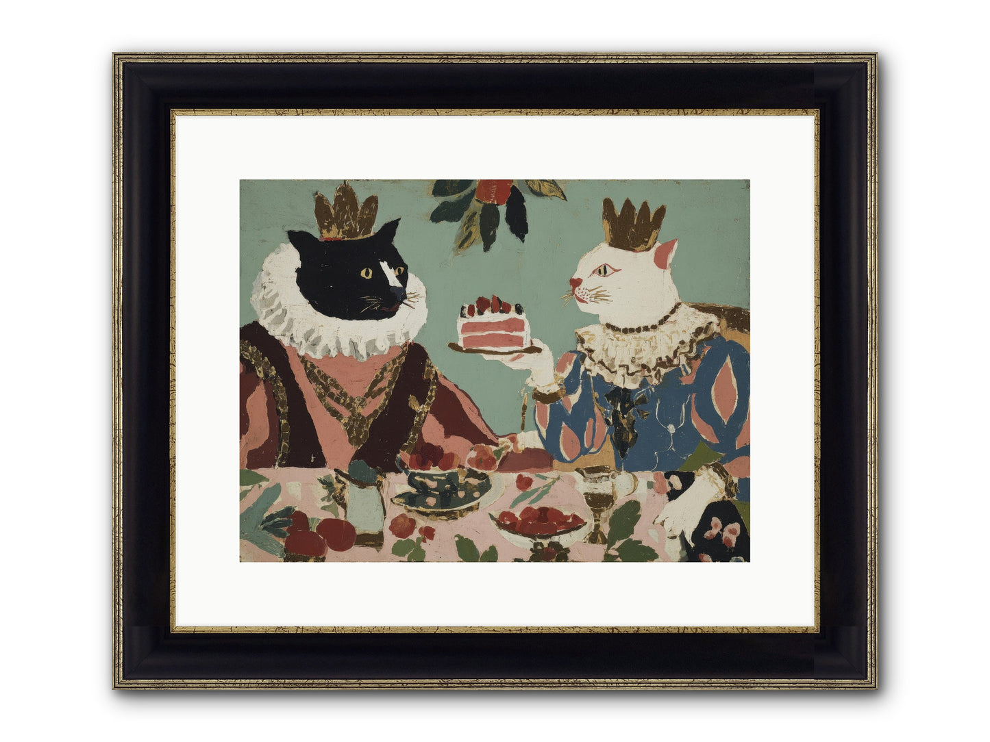 Séance At The Conservatory Framed Print - Black & Gold 16x12