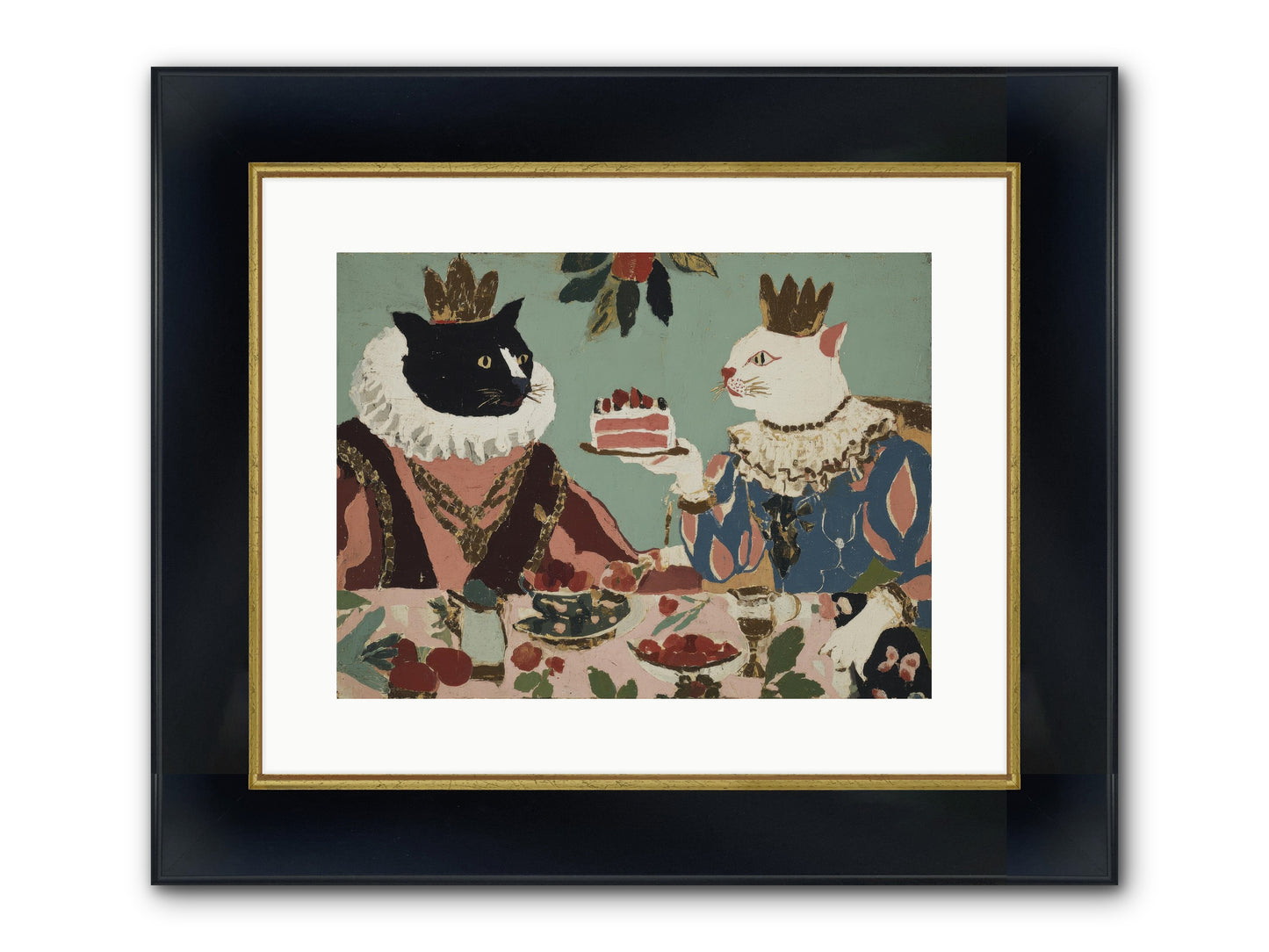 Séance At The Conservatory Framed Print - Wide Black w/Gold 16x12
