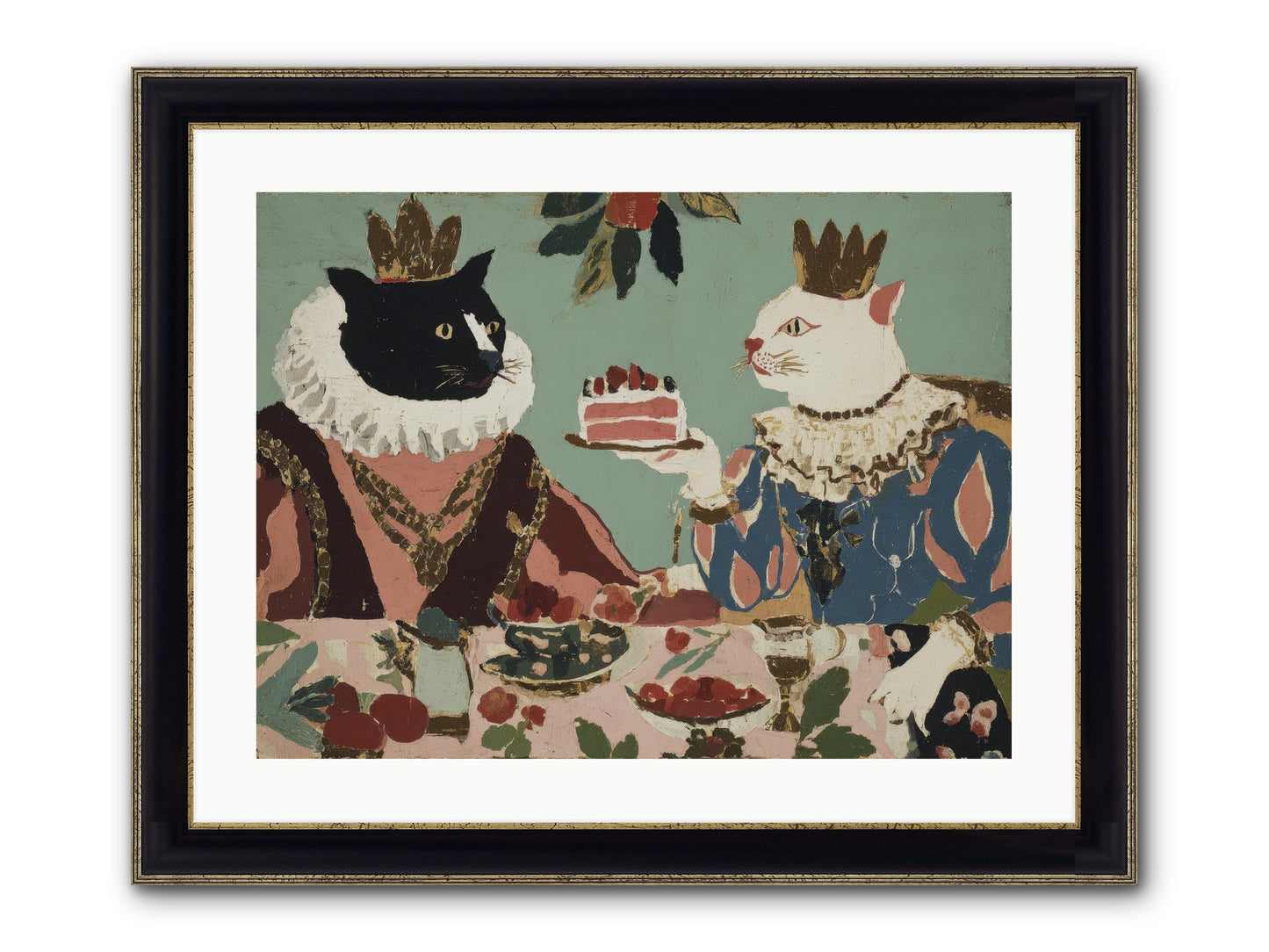 Séance At The Conservatory Framed Print - Black & Gold 24x18