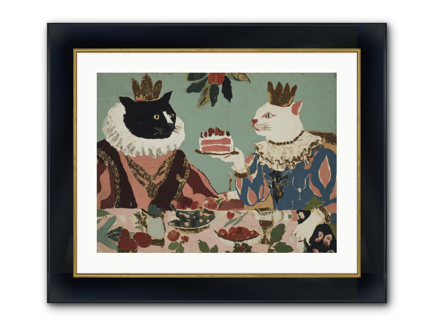 Séance At The Conservatory Framed Print - Wide Black w/Gold 24x18