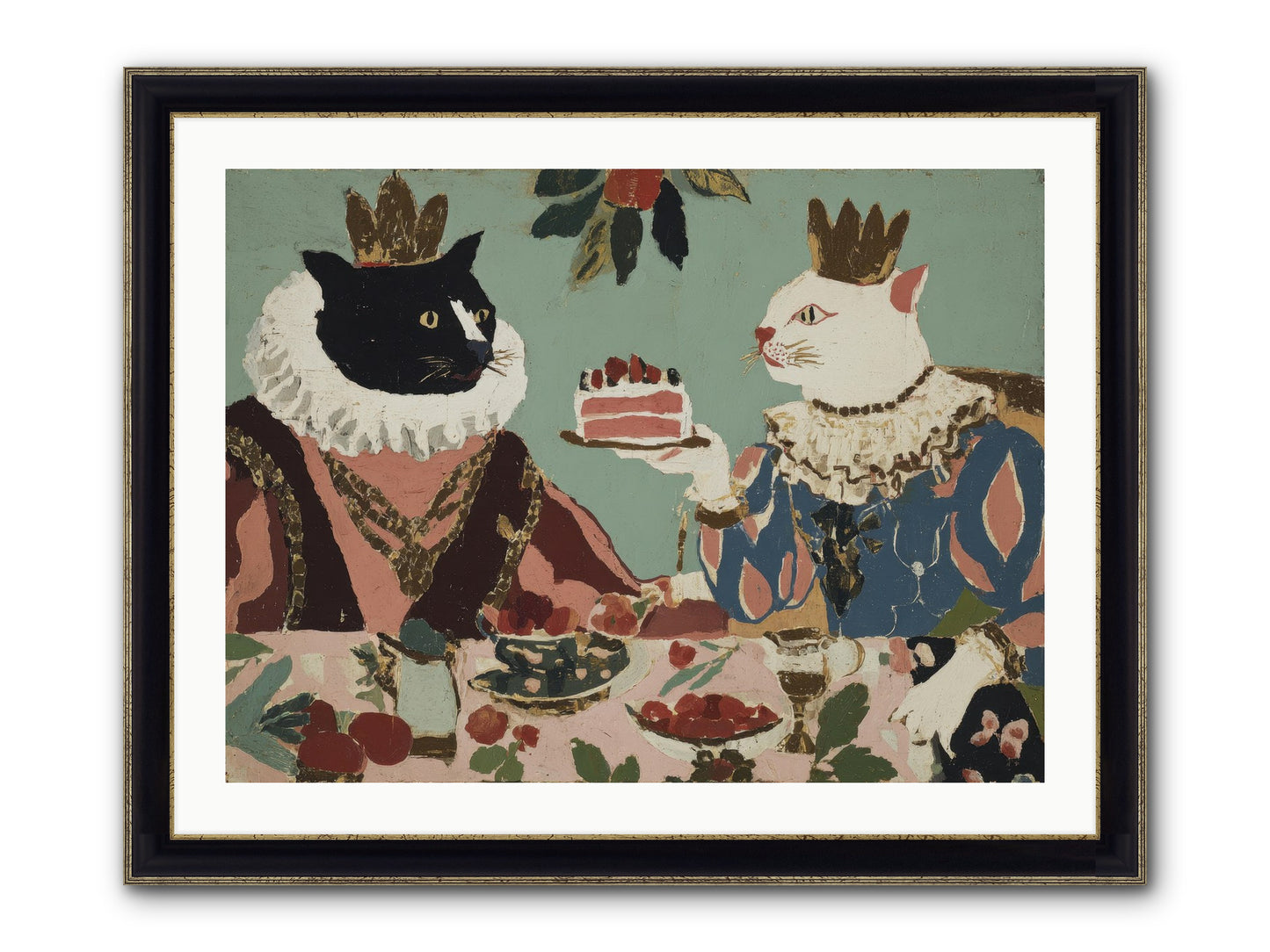 Séance At The Conservatory Framed Print - Black & Gold 32x24