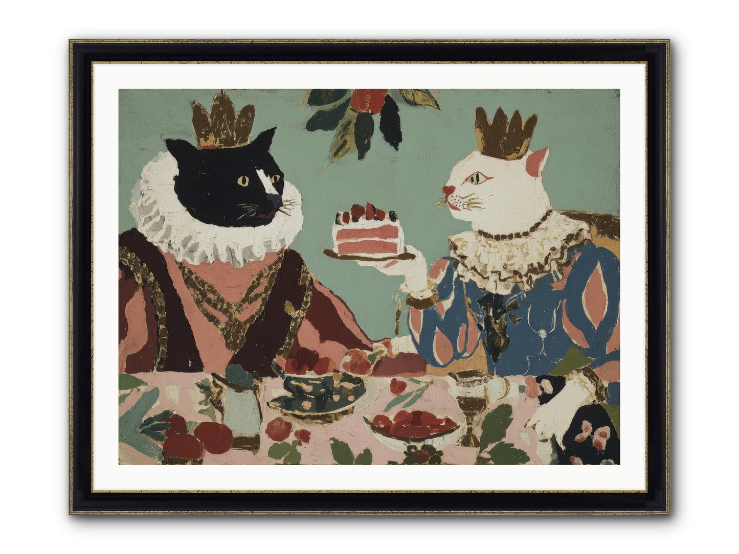 Séance At The Conservatory Framed Print - Black & Gold 40x30