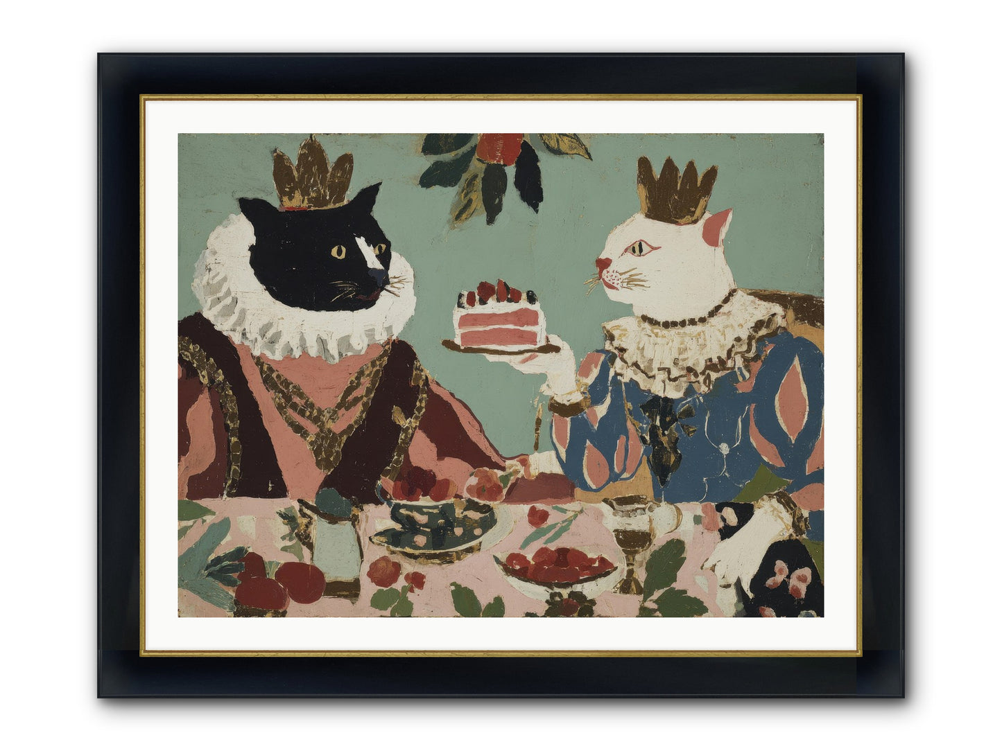Séance At The Conservatory Framed Print - Wide Black w/Gold 40x30