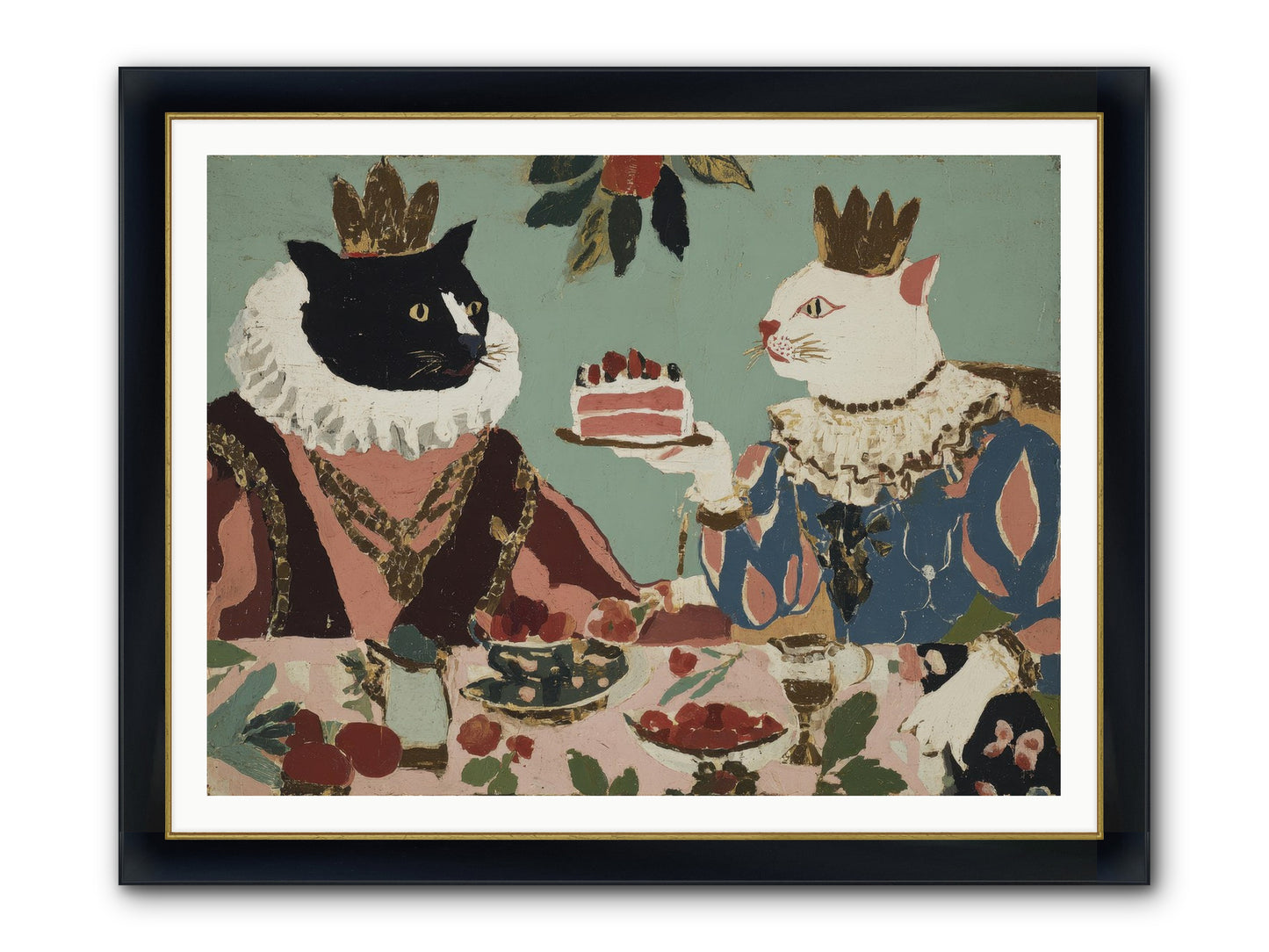 Séance At The Conservatory Framed Print - Wide Black w/Gold 48x36