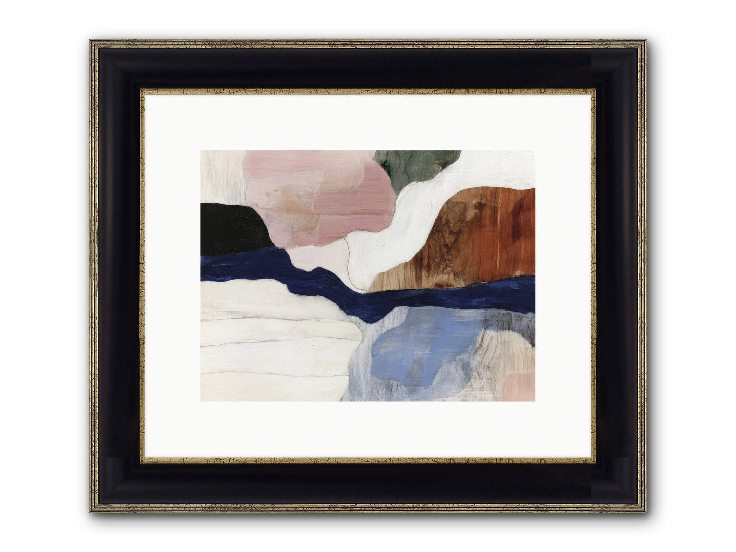 Sable Echo Framed Print - Black & Gold 12x9