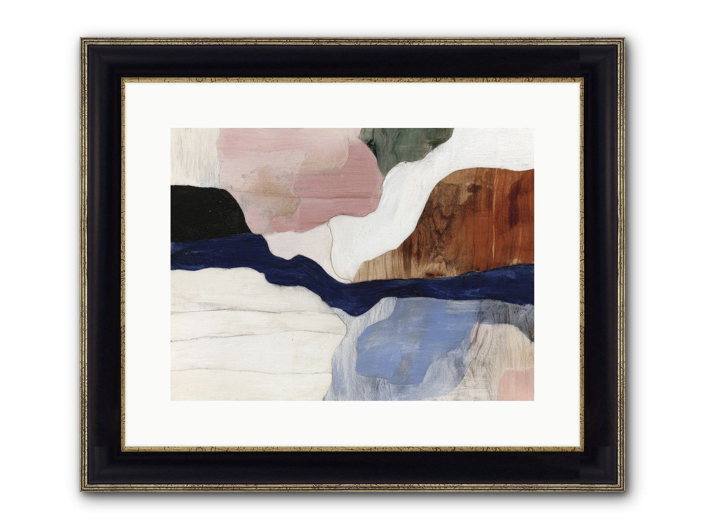 Sable Echo Framed Print - Black & Gold 16x12