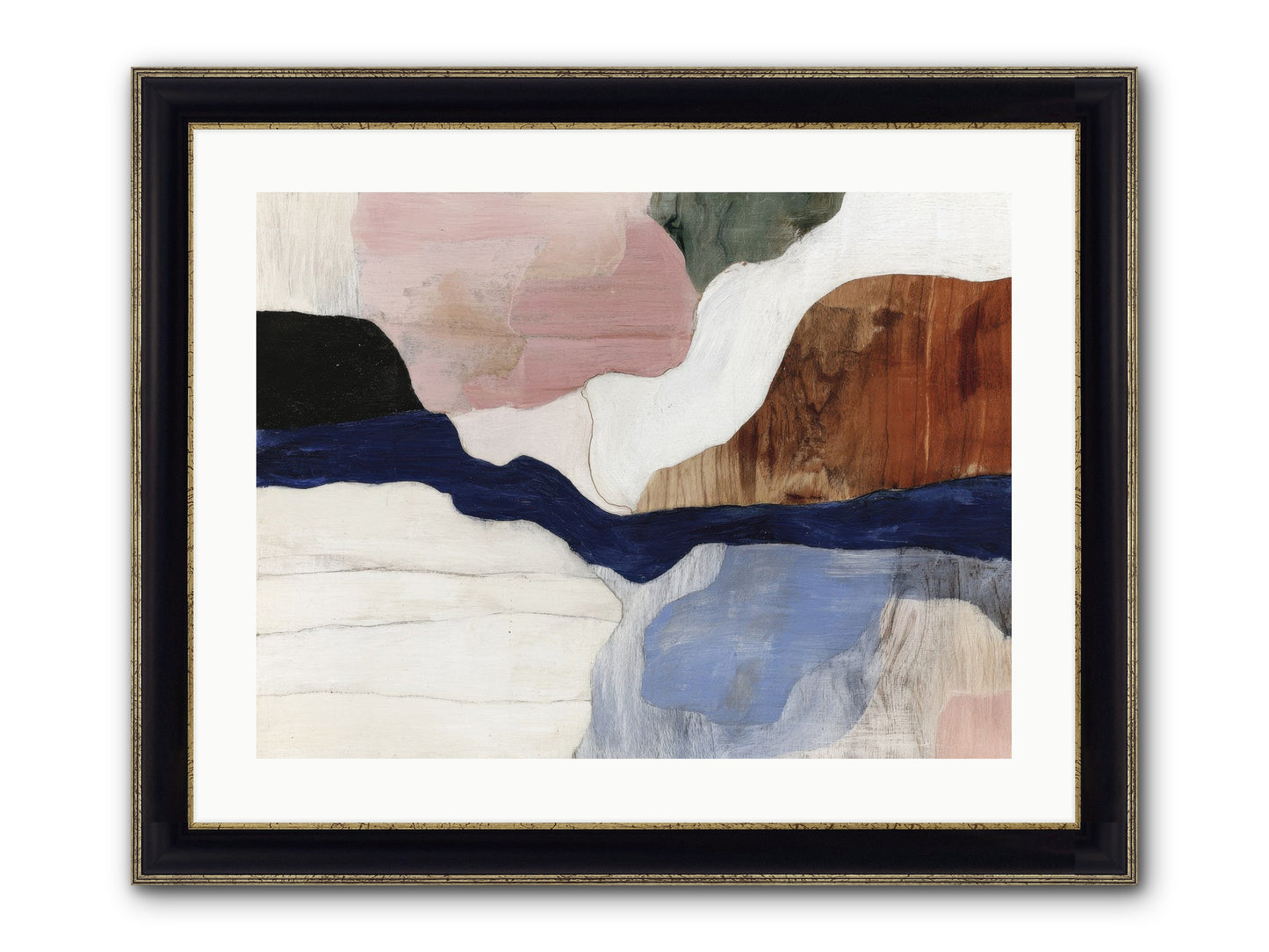 Sable Echo Framed Print - Black & Gold 24x18