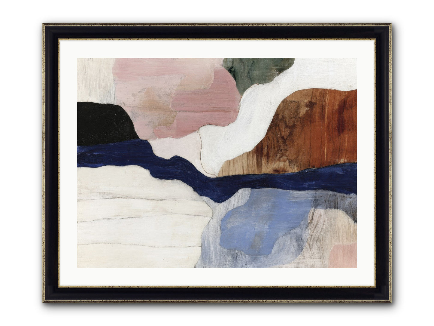 Sable Echo Framed Print - Black & Gold 32x24