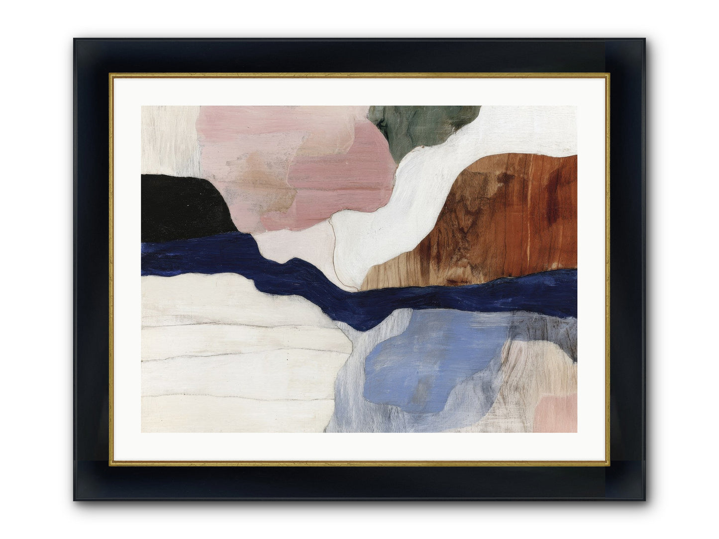 Sable Echo Framed Print - Wide Black w/Gold 32x24