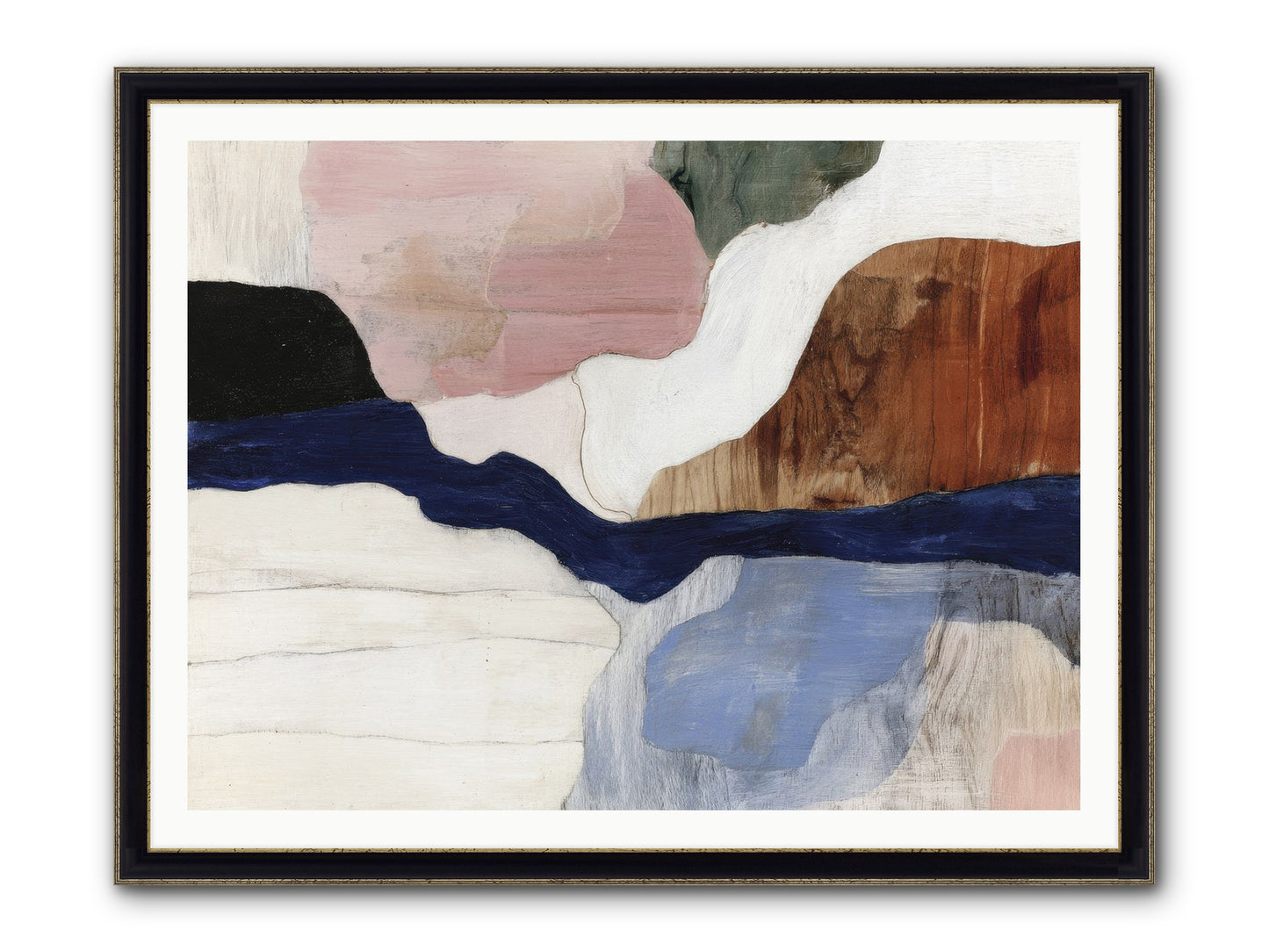 Sable Echo Framed Print - Black & Gold 48x36