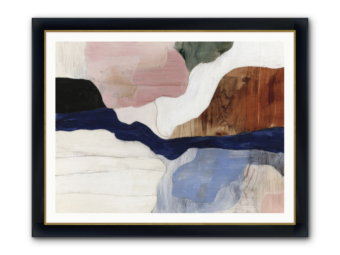 Sable Echo Framed Print - Wide Black w/Gold 48x36