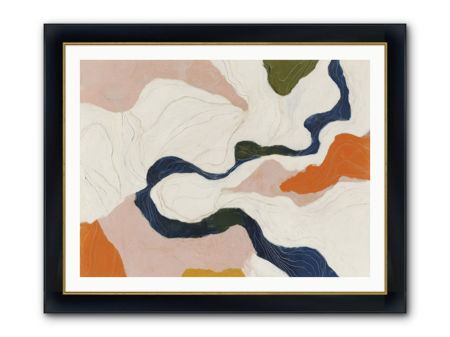 Sablethorn Hollow Framed Print - Wide Black w/Gold 40x30