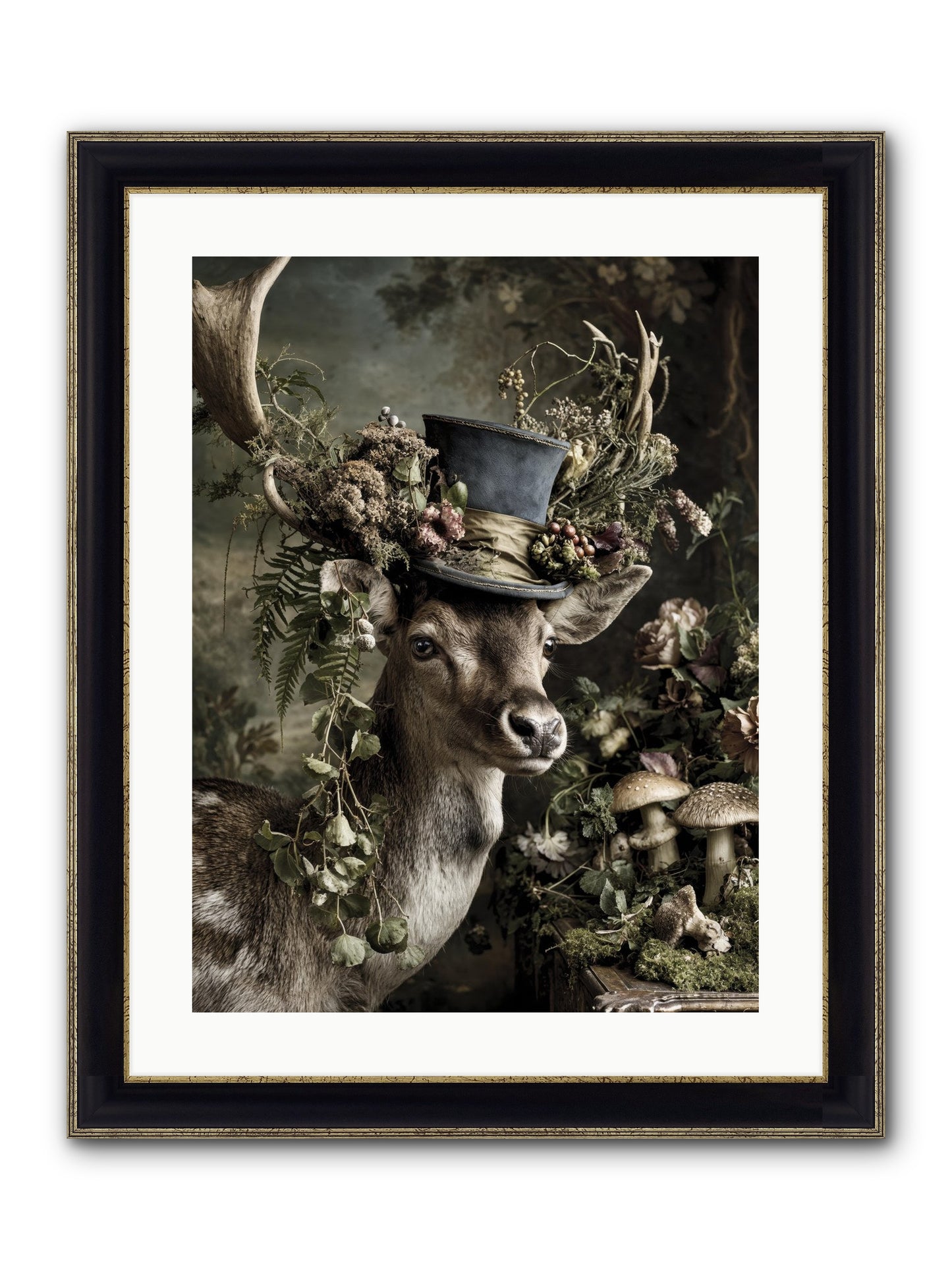 Sacred Grove Keeper Framed Print - Black & Gold 18x24