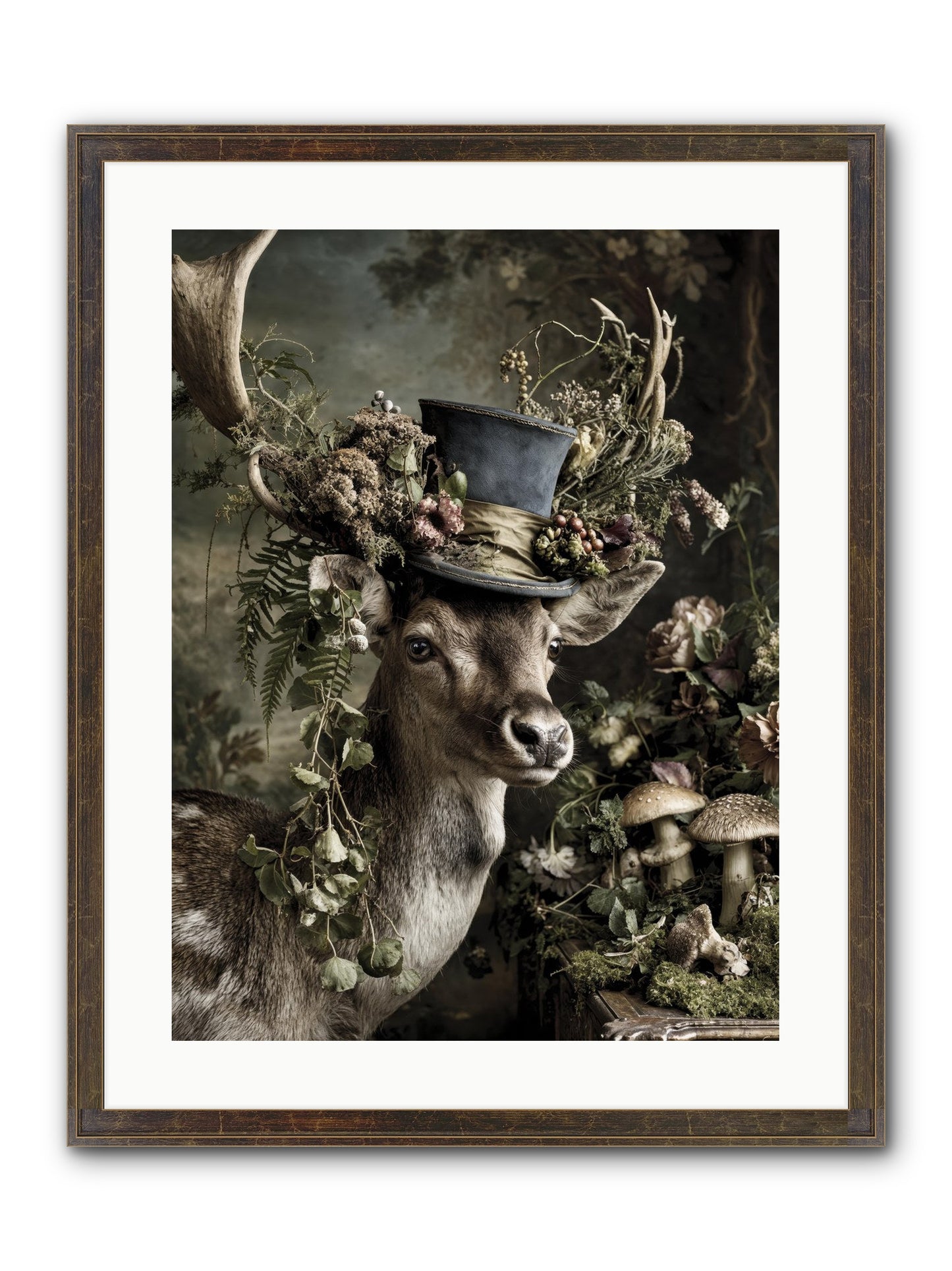 Sacred Grove Keeper Framed Print - Slimwoods Black/Gold 18x24