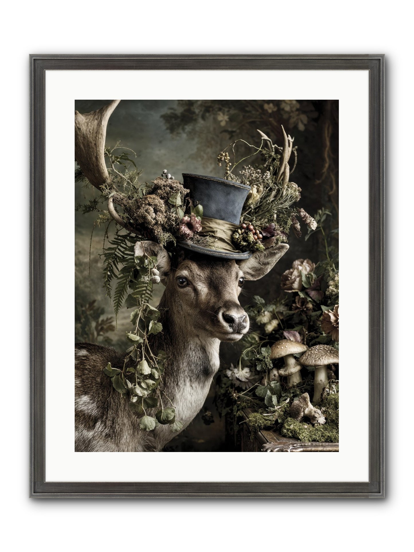Sacred Grove Keeper Framed Print - Slimwoods Black/Silver 18x24