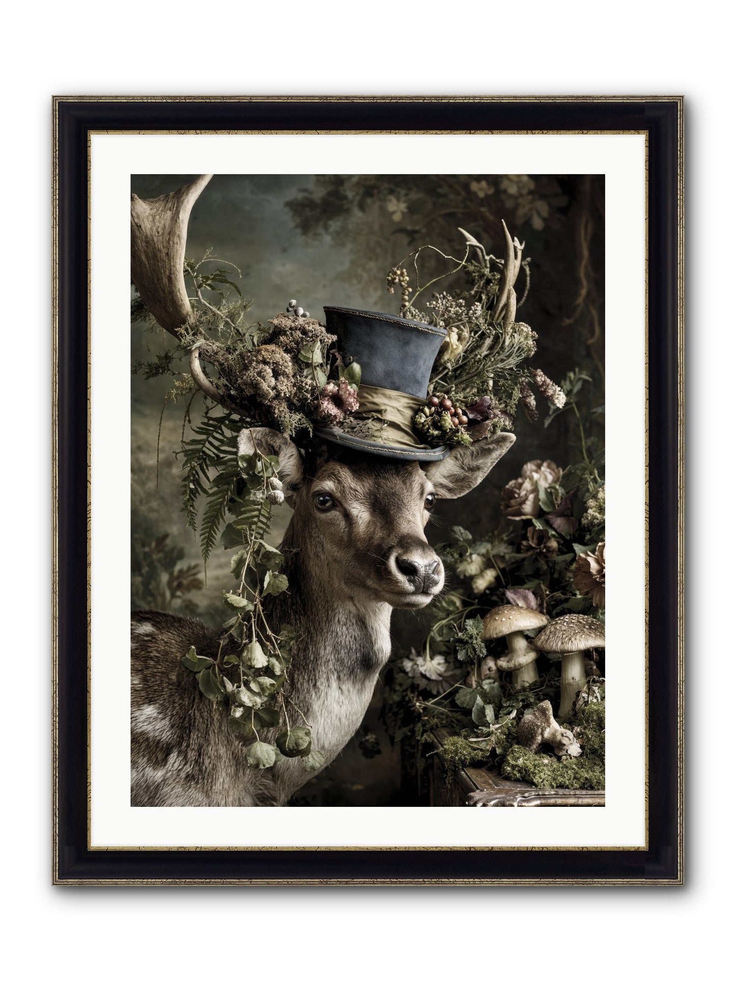Sacred Grove Keeper Framed Print - Black & Gold 24x32